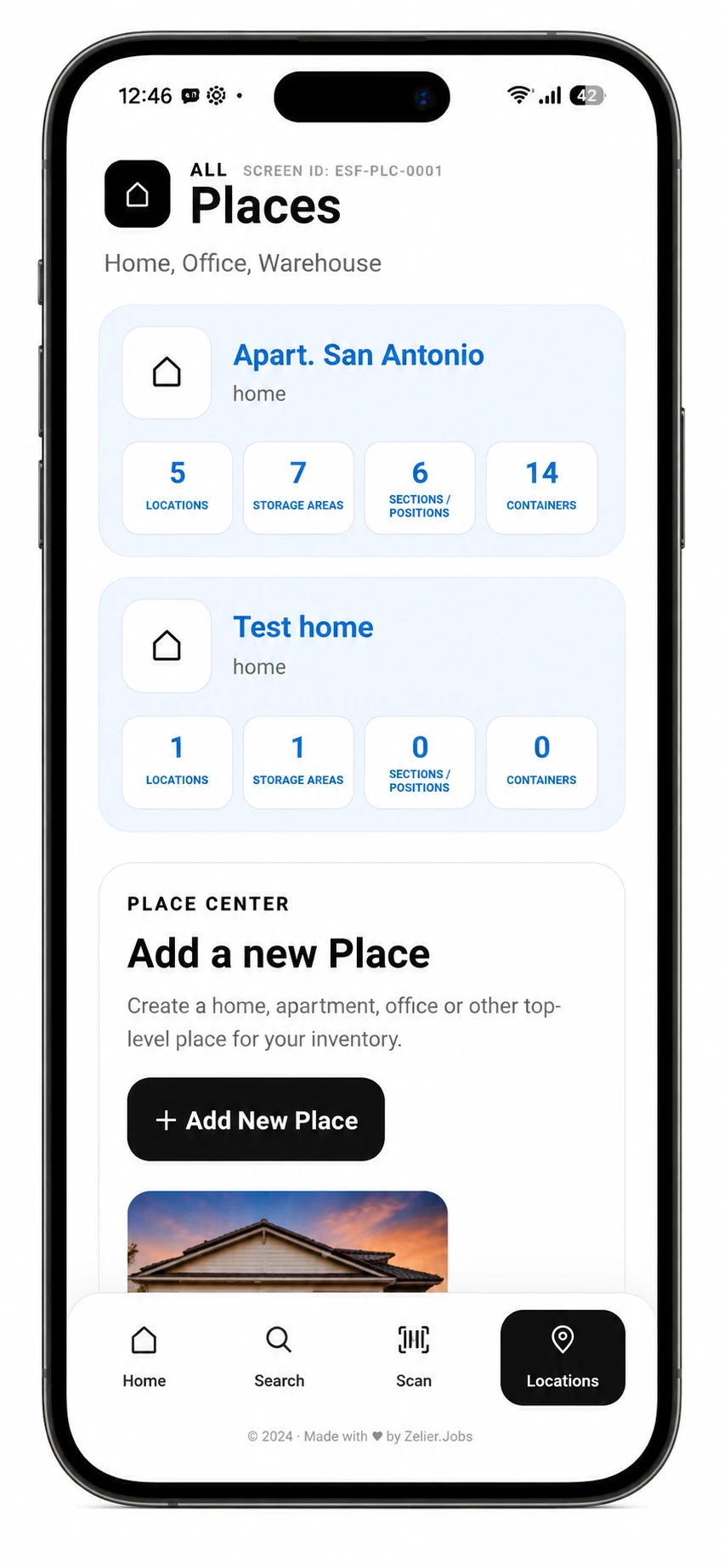 Easy Stuff Finder Places screen