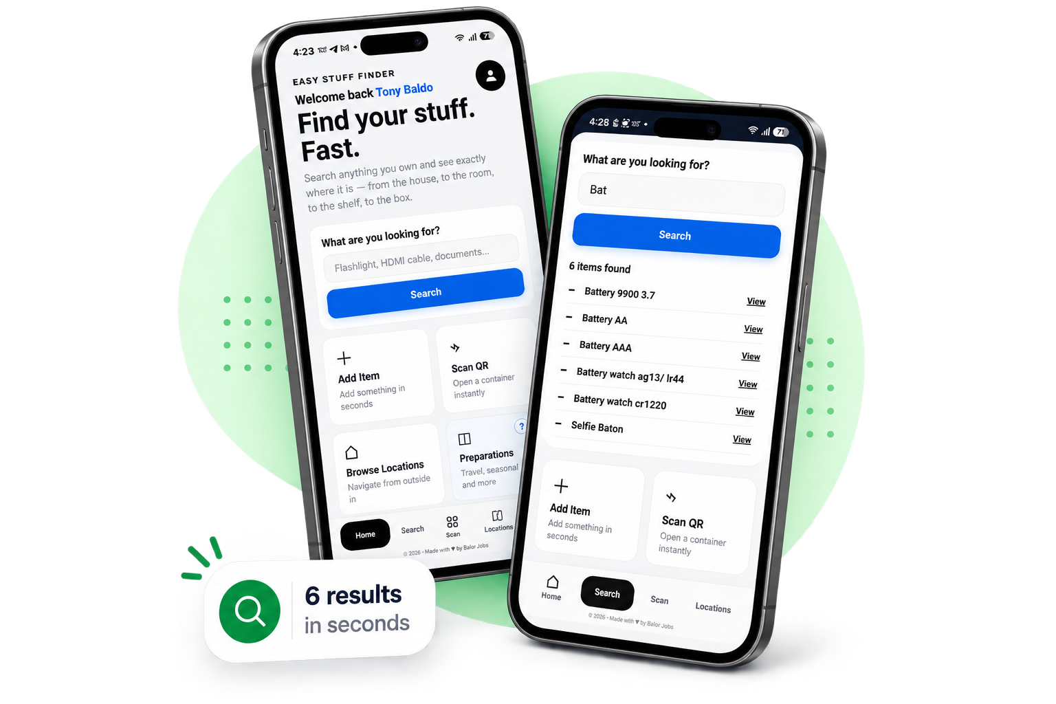 Easy Stuff Finder fast search feature